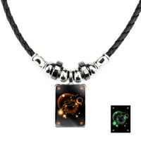 Luminous Men's Twelve Constellation Crystal Black Rope Black Gallstone Necklace sku image 5