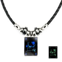 Luminous Men's Twelve Constellation Crystal Black Rope Black Gallstone Necklace sku image 12