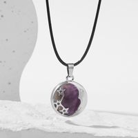 Simple Star Natural Stone Necklace Female Retro Transparent Pendant Jewelry sku image 1