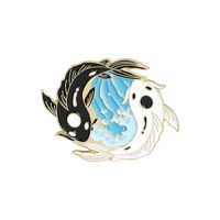 Cartoon Cute Tai Chi Figure Red Fox Black And White Rabbit Brooch sku image 2