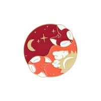 Cartoon Cute Tai Chi Figure Red Fox Black And White Rabbit Brooch sku image 4