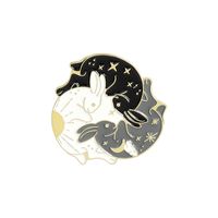 Fashion Rabbit Moon Fox Alloy Stoving Varnish Unisex Brooches sku image 4