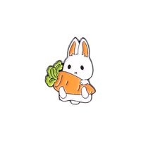 Cartoon Style Rabbit Cat Duck Alloy Stoving Varnish Unisex Brooches sku image 12