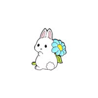 Cartoon Style Rabbit Cat Duck Alloy Stoving Varnish Unisex Brooches sku image 13