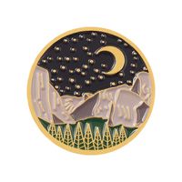 Dessin Animé Lune Étoiles Montagnes Rivières Série Alliage Broche sku image 1