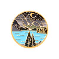 Cartoon Moon Stars Mountains Rivers Series Alloy Brooch sku image 3