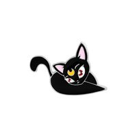 Cute Cartoon Moon Cat Alloy Dripping Oil Brooch sku image 1