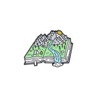 Creative Cartoon Landscape Map Alloy Mountain Peaks River Brooch sku image 2
