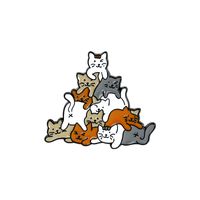 Cartoon Niedlich Kontrastfarbe Kleine Katze Teetasse Legierung Brosche sku image 2