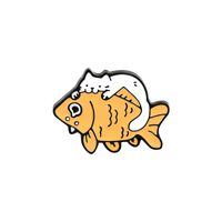 Cute Cartoon Creative Kitten Fish Alloy Brooch sku image 2