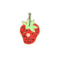 Cartoon Creative Cute Caterpillar Strawberry Alloy Brooch sku image 1