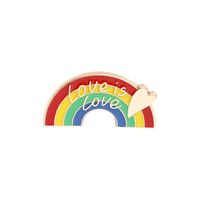 Creative Cartoon Rainbow Series Letter Alloy Dripping Oil Brooch sku image 3