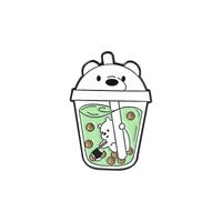 Cartoon Cute Cat Bear Bunny Milk Tea Alloy Brooch sku image 1