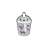 Cartoon Cute Cat Bear Bunny Milk Tea Alloy Brooch sku image 4