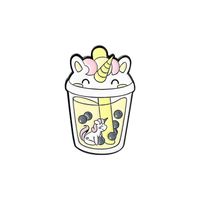 Cartoon Cute Cat Bear Bunny Milk Tea Alloy Brooch sku image 5