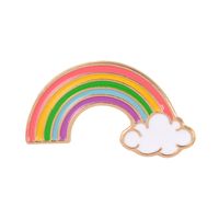 Cartoon Creative Rainbow Bridge Cloud Drip Oil Alloy Brooch sku image 1