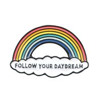 Cartoon Creative Rainbow Bridge Cloud Drip Oil Alloy Brooch sku image 3