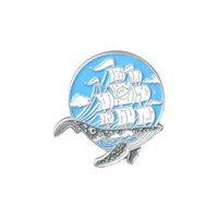 Lindo Broche De Aleación De Aceite Con Diseño De Ballena Navegando En El Océano sku image 3
