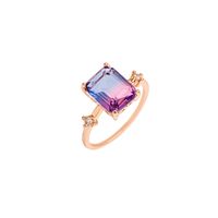 Weiblicher Ring Des Koreanischen Legierungsmikrosatzes Des Kristallzirkonblumenfarbdiamanten sku image 1