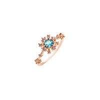 Korean Alloy Micro-set Crystal Zircon Flower Color Diamond Female Ring sku image 4