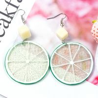 Harajuku Fruit Orange Lemon Pendant Female Acrylic Earrings sku image 1