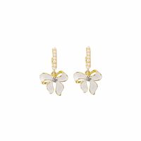 Fashion Drop Oil Bow Pearl Sweet Elegant Alloy Earrings sku image 1