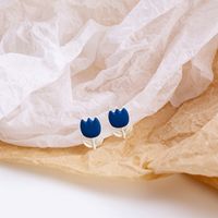 Cartoon Asymmetrical Rabbit Stud Cute Flower Letter Alloy Earrings sku image 2