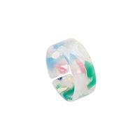 Retro Creative Color Resin Acrylic Shell Turquoise Wide-brimmed Women's Ring sku image 4