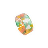Retro Creative Color Resin Acrylic Shell Turquoise Wide-brimmed Women's Ring sku image 5