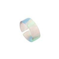 Retro Creative Color Resin Acrylic Shell Turquoise Wide-brimmed Women's Ring sku image 10