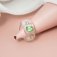 Retro Creative Color Resin Acrylic Shell Turquoise Wide-brimmed Women's Ring sku image 12