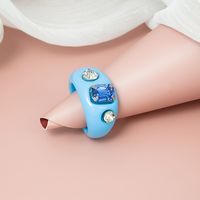 Retro Creative Color Resin Acrylic Shell Turquoise Wide-brimmed Women's Ring sku image 16