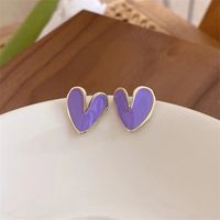 Fashion New Heart Shaped Female French Unique Alloy Earrings sku image 1