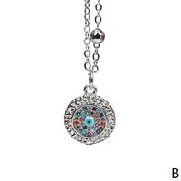 New Turkish Devil's Eye Colored Diamond Pendant Copper Gold-plated Bead Chain Necklace sku image 2
