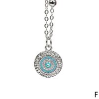 New Turkish Devil's Eye Colored Diamond Pendant Copper Gold-plated Bead Chain Necklace sku image 6