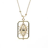 Fashion Creative Electroplating Diamond Blue Eye Copper Gold-plated Bead Necklace sku image 1