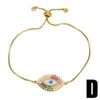 Fashion Jewelry Devil's Eye Fashion Color Zircon Eye Adjustable Copper Bracelet sku image 4