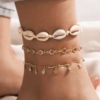 New Jewelry Fashion Creative Alloy Rice Bead Woven Shell Multi-layer Anklet main image 11