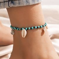 New Jewelry Fashion Creative Alloy Rice Bead Woven Shell Multi-layer Anklet sku image 12