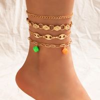 New Jewelry Fashion Creative Alloy Rice Bead Woven Shell Multi-layer Anklet sku image 16