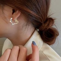 Fashion Real Gold Electroplated Zircon Heart Hoop Earrings Wholesale main image 5