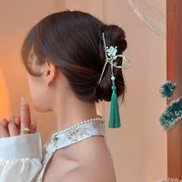 Fashion New Flower Tassel Girly Accessories Antique Large Shark Clip main image 3