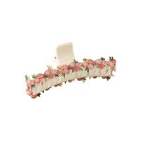 Petite Pince À Cheveux Rose Pêche En Tissu Fleuri Doux Nouveaux Accessoires Pour Cheveux main image 6