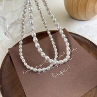 Fashion Retro Oval Pearl Necklace Simple Necklace main image 3