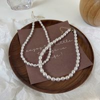 Mode Retro Ovale Perlenkette Einfache Halskette main image 5