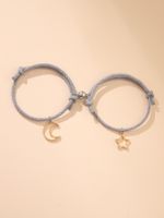 2022 New Hollow Star Moon Magnet Attracts Couple Bracelet main image 1