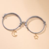 2022 New Hollow Star Moon Magnet Attracts Couple Bracelet sku image 1