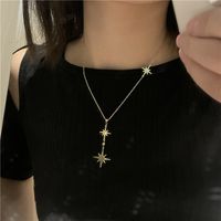 Fashion Eight-pointed Star Simple Stainless Steel Muilt-layer Necklace main image 3