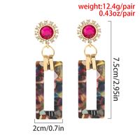 Fashion Simple Square Acrylic Earrings Rhinestones Alloy Drop Earrings main image 6