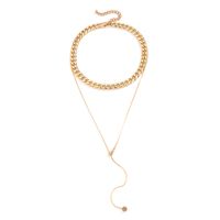 Fashion Snake Bone Chain Adjustable Double-layer Alloy Long Necklace main image 6